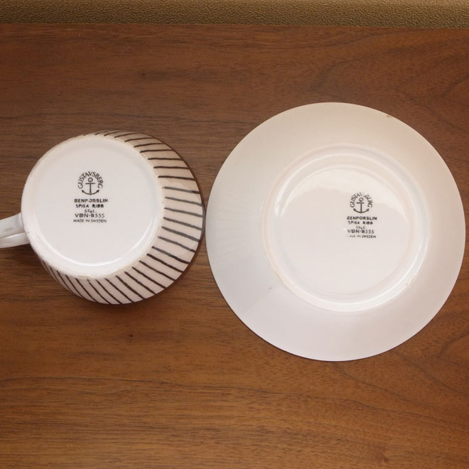 Stig Lindberg / スティッグ・リンドベリ グスタフスベリ Spisa Ribb / スピサリブ カップ＆ソーサー サブ画像3