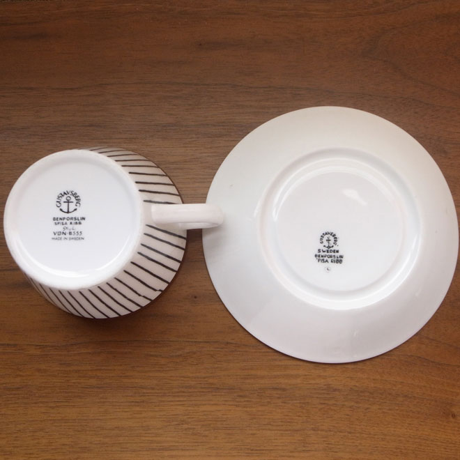 Stig Lindberg / スティッグ・リンドベリ グスタフスベリ Spisa Ribb / スピサリブ カップ＆ソーサー サブ画像3