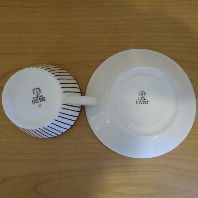 Stig Lindberg / スティッグ・リンドベリ グスタフスベリ Spisa Ribb / スピサリブ カップ＆ソーサー サブ画像3