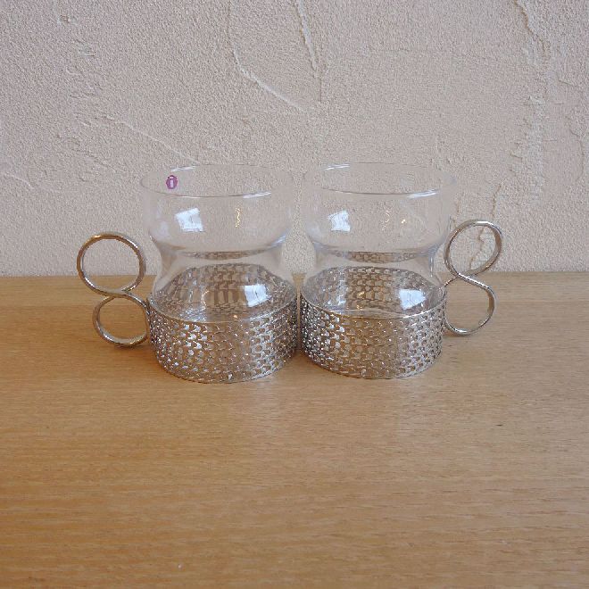 Timo Sarpaneva / ティモ・サルパネヴァ イッタラ  ツァイッカ　ホルダー付ティーカップ　2脚セット【シルバー】 メイン画像