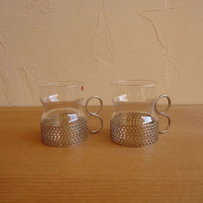 Timo Sarpaneva / ティモ・サルパネヴァ イッタラ  ツァイッカ　ホルダー付ティーカップ　2脚セット【シルバー】 サブ画像1