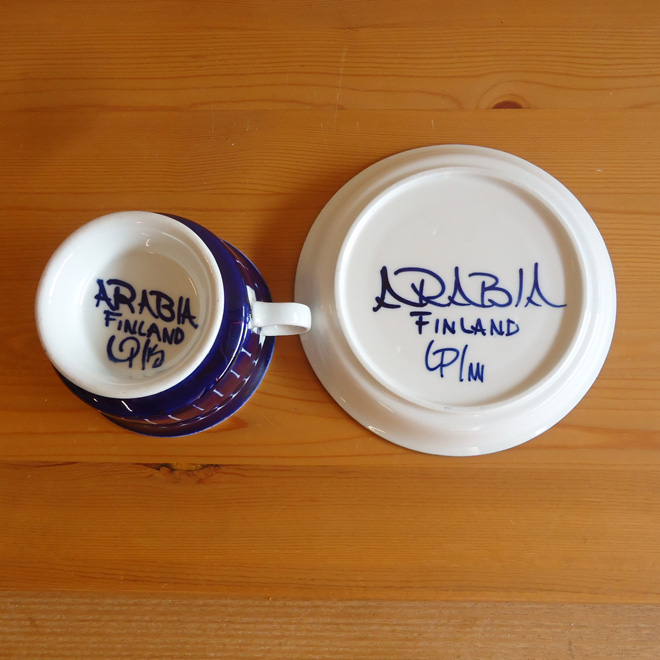 Ulla Procope / ウラ・プロコッペ ARABIA Valencia / ヴァレンシア ティーカップ&ソーサー 北欧ビンテージ雑貨 サブ画像3