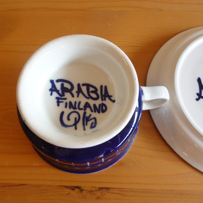 Ulla Procope / ウラ・プロコッペ ARABIA Valencia / ヴァレンシア ティーカップ&ソーサー 北欧ビンテージ雑貨 サブ画像4