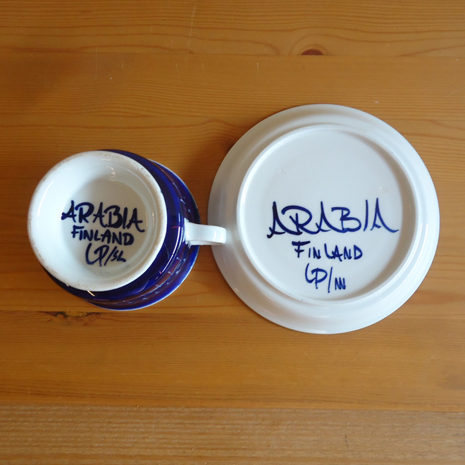 Ulla Procope / ウラ・プロコッペ ARABIA Valencia / ヴァレンシア ティーカップ&ソーサー 北欧ビンテージ雑貨 サブ画像3