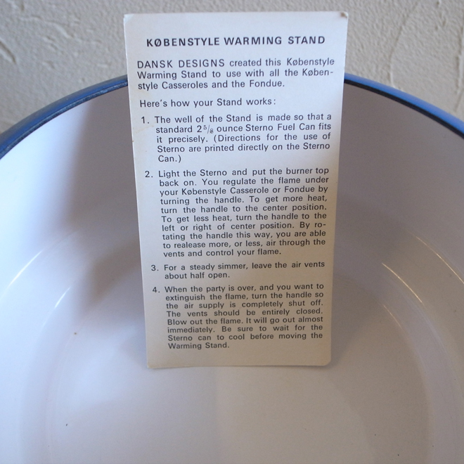 USED】DANSK ダンスク コンロ フォンデュ Warming Stand Dansk Fondue