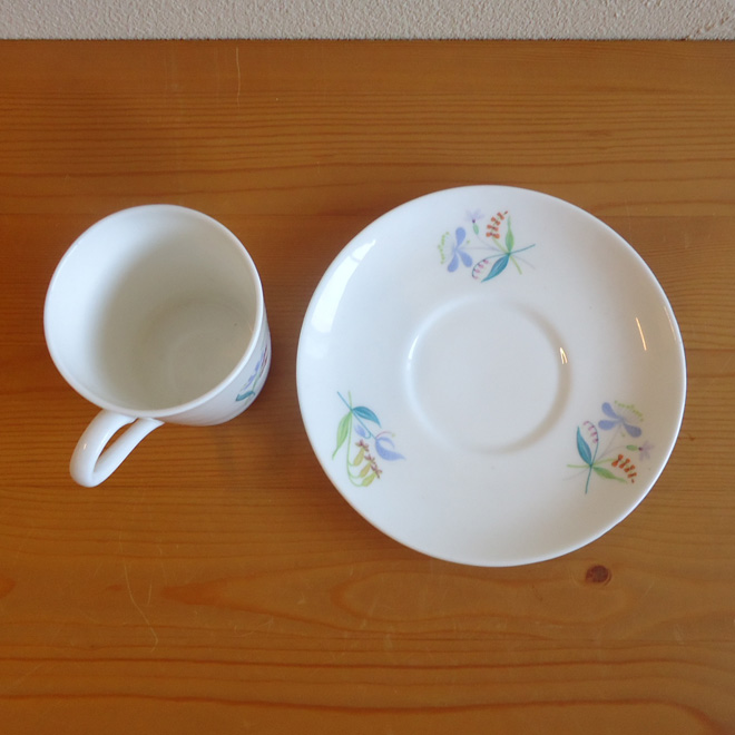 Stig Lindberg / スティッグ・リンドベリ グスタフスベリ Florette デミタスカップ＆ソーサー 北欧ビンテージ雑貨 サブ画像3