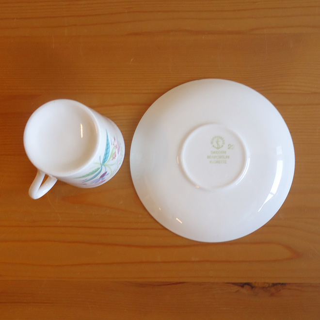 Stig Lindberg / スティッグ・リンドベリ グスタフスベリ Florette デミタスカップ＆ソーサー 北欧ビンテージ雑貨 サブ画像4