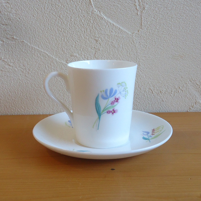 Stig Lindberg / スティッグ・リンドベリ グスタフスベリ Florette デミタスカップ＆ソーサー 北欧ビンテージ雑貨 サブ画像2