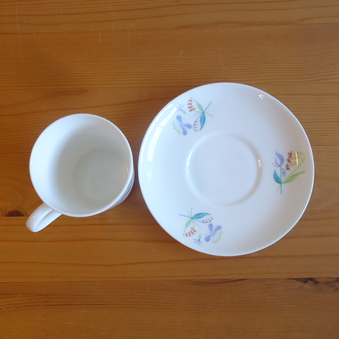 Stig Lindberg / スティッグ・リンドベリ グスタフスベリ Florette デミタスカップ＆ソーサー 北欧ビンテージ雑貨 サブ画像3