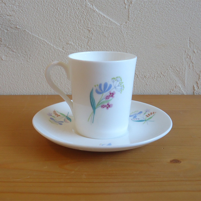 Stig Lindberg / スティッグ・リンドベリ グスタフスベリ Florette デミタスカップ＆ソーサー 北欧ビンテージ雑貨 サブ画像2