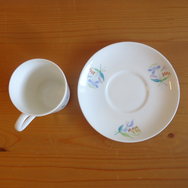 Stig Lindberg / スティッグ・リンドベリ グスタフスベリ Florette デミタスカップ＆ソーサー 北欧ビンテージ雑貨 サブ画像3