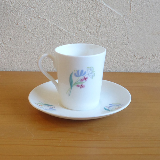 Stig Lindberg / スティッグ・リンドベリ グスタフスベリ Florette デミタスカップ＆ソーサー 北欧ビンテージ雑貨 サブ画像2