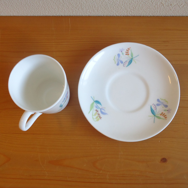 Stig Lindberg / スティッグ・リンドベリ グスタフスベリ Florette デミタスカップ＆ソーサー 北欧ビンテージ雑貨 サブ画像3