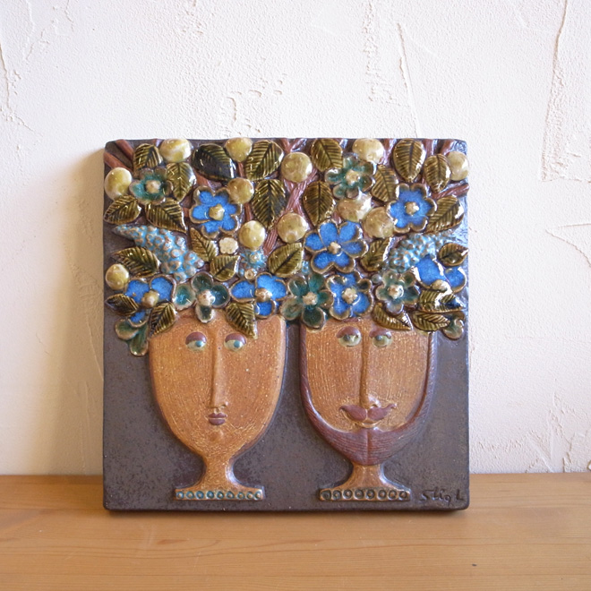 Stig Lindberg / スティッグ・リンドベリ グスタフスベリ ウォールプレート 北欧ビンテージ雑貨 メイン画像