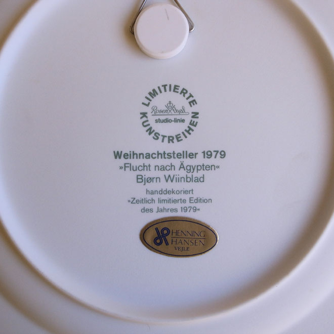 Bjorn Wiinblad / ビョルン・ウィンブラッド ローゼンタール  クリスマスプレート【1979年】 サブ画像3
