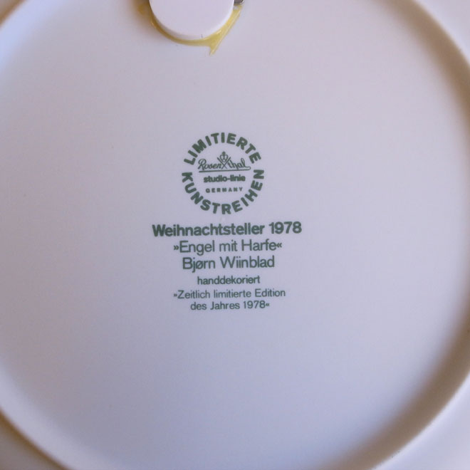 Bjorn Wiinblad / ビョルン・ウィンブラッド ローゼンタール  クリスマスプレート【1978年】 サブ画像3