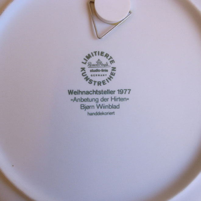 Bjorn Wiinblad / ビョルン・ウィンブラッド ローゼンタール  クリスマスプレート【1977年】 サブ画像3
