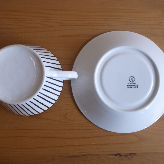 Stig Lindberg / スティッグ・リンドベリ グスタフスベリ Spisa Ribb / スピサリブ ティーカップ＆ソーサー サブ画像3
