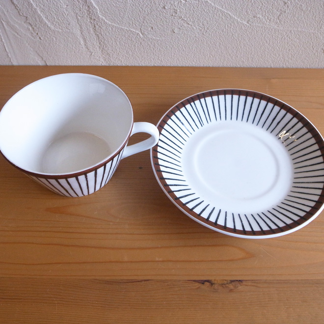 Stig Lindberg / スティッグ・リンドベリ グスタフスベリ Spisa Ribb / スピサリブ ティーカップ＆ソーサー サブ画像2