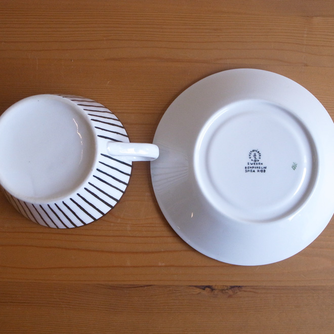 Stig Lindberg / スティッグ・リンドベリ グスタフスベリ Spisa Ribb / スピサリブ ティーカップ＆ソーサー サブ画像3