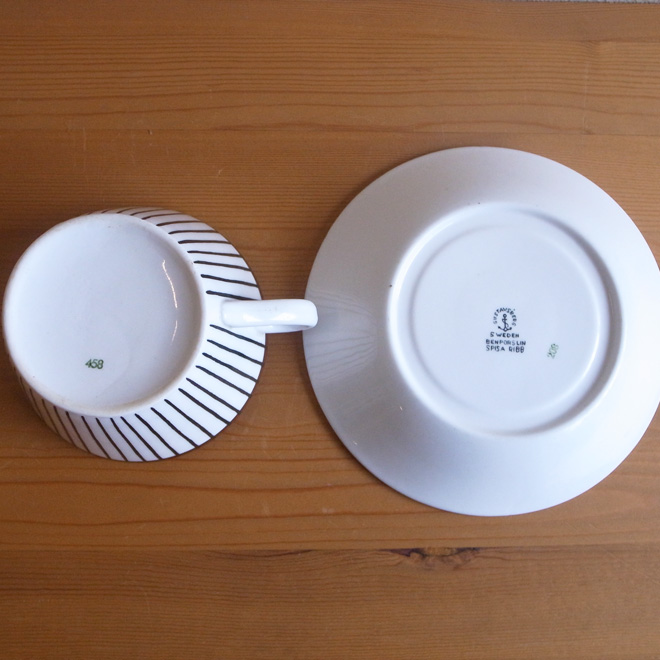Stig Lindberg / スティッグ・リンドベリ グスタフスベリ Spisa Ribb / スピサリブ ティーカップ＆ソーサー サブ画像3