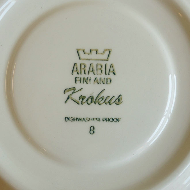 Esteri Tomula / エステリ・トムラ ARABIA クロッカス カップ&ソーサー サブ画像4