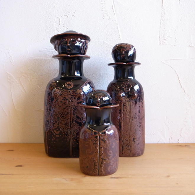 Stig Lindberg / スティッグ・リンドベリ グスタフスベリ デキャンタ　3点 北欧ビンテージ雑貨 メイン画像