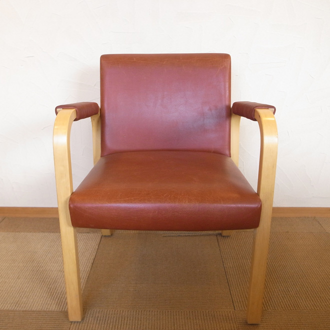 Alvar Aalto / アルヴァ・アアルト アルテック 46 アームチェア【バーチ・本革】 北欧ビンテージ家具 サブ画像3