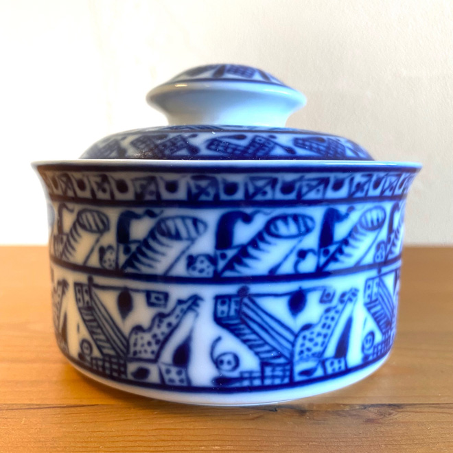 Oiva Toikka / オイバ・トイッカ ロールストランド Cobolti シュガーポット 北欧ビンテージ雑貨 サブ画像2