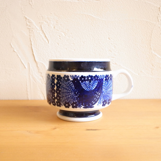 Raija Uosikkinen / ライヤ・ウオシッキネン ARABIA sinilintu モーニングカップ 北欧ビンテージ雑貨 メイン画像