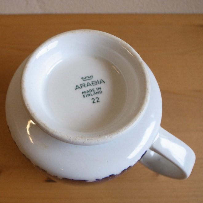 Raija Uosikkinen / ライヤ・ウオシッキネン ARABIA sinilintu モーニングカップ 北欧ビンテージ雑貨 サブ画像4